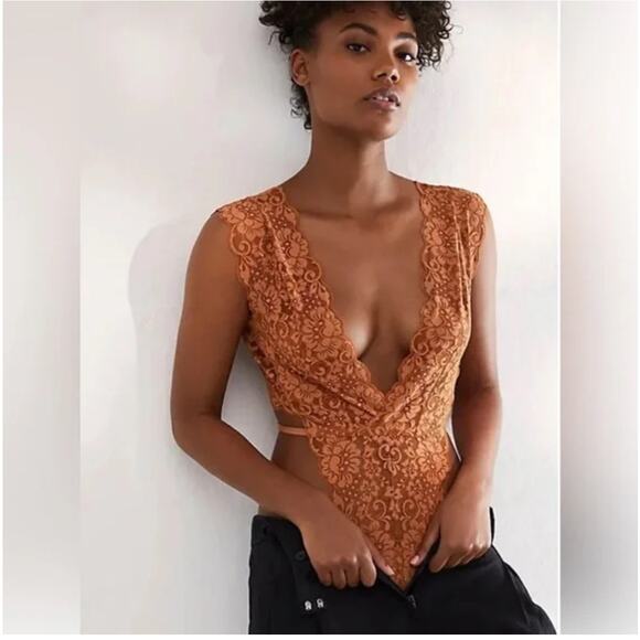 Free People Other - We Are Hah Women’s Intimates Brown Cut To The Chase Body Suit Size S
